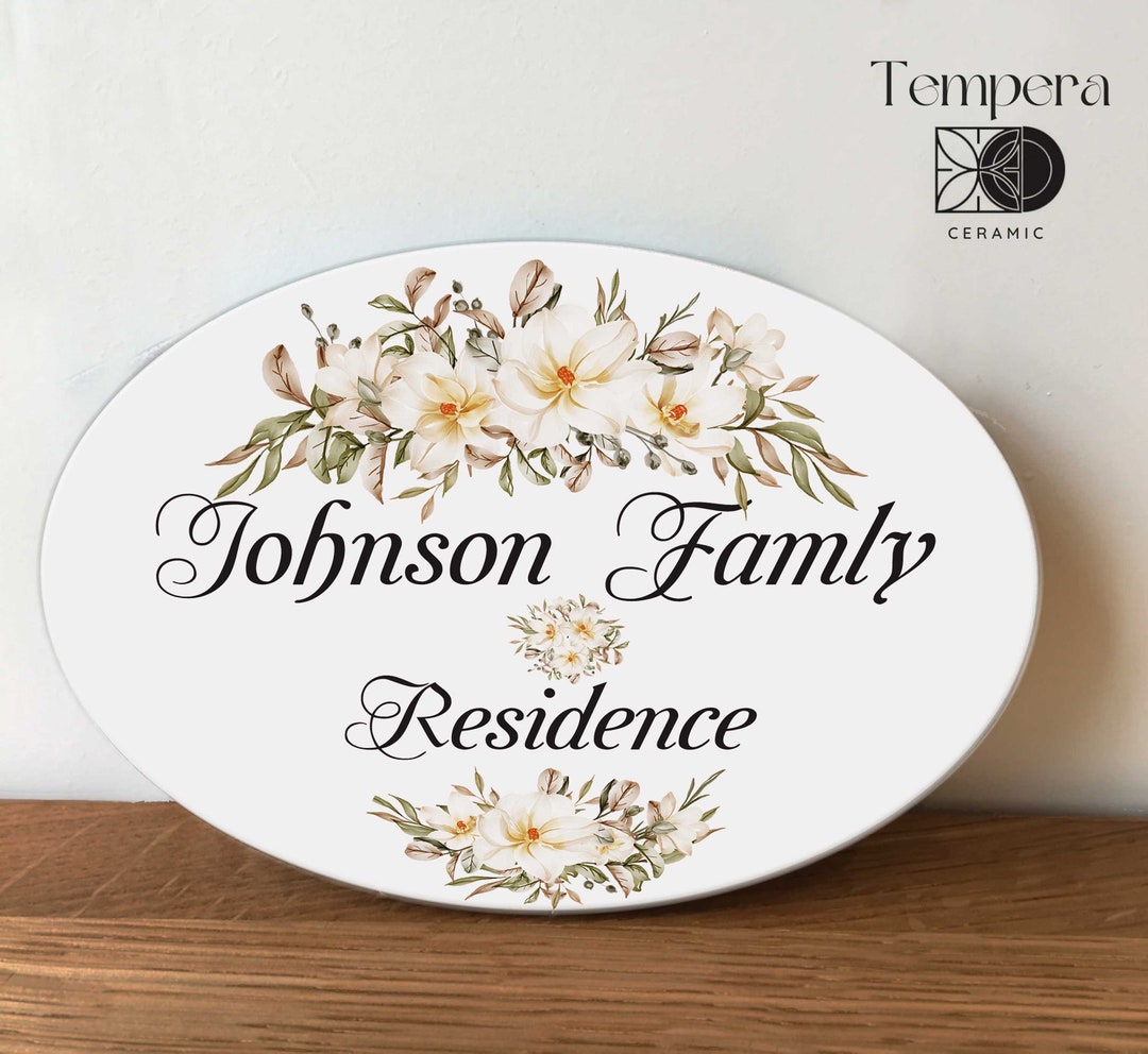 Residence Name Plaque, Oval Address Sign and Ceramic House Name - Etsy