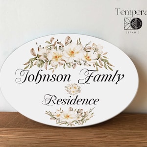 Residence name plaque, Oval address sign and ceramic house name