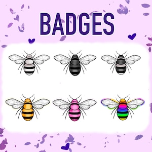Bee Twitch Badges 6 Pack