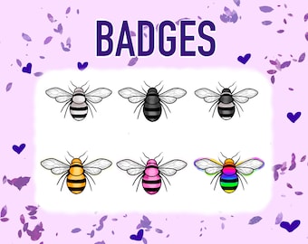 Insignias de Twitch de abeja 6 Pack