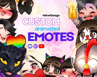Custom Animated Emotes, Emojis, Sub Emotes for your twitch, youtube, discord | Custom GIF emotes | Animated Emotes