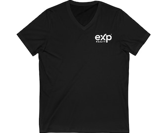 exp realty unisex jersey Short Sleeve V-Neck Tee, Real Estate Shirt, Real Estate Agent Shirt, Real Estate Agent, exp unisex t-shirt