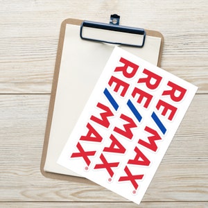 RE/MAX Stickers for notebooks, laptops, bubble-free stickers, REMAX realtor stickers, Remax brokerage stickers, Remax laptop sticker, Remax