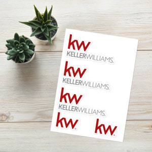 Keller Williams Realty Sticker, bubble-free stickers, realtor stickers, KW brokerage stickers, KW real estate marketing, laptop