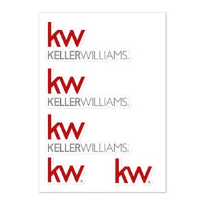 Keller Williams Realty Sticker, bubble-free stickers, realtor stickers, KW brokerage stickers, KW real estate marketing, laptop