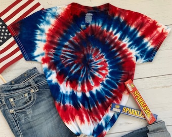 4th of July, Red, White, and Blue Tie Dye Shirt