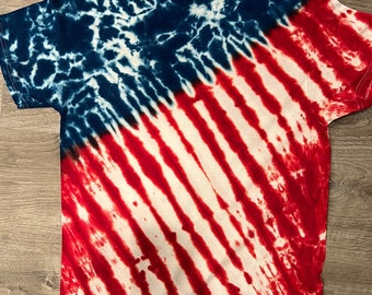 4th of July, Red, white, and blue tie dye shirt, adults, and kids