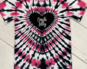 Customizable Heart Tie Dye Shirt, Adults, and Kids