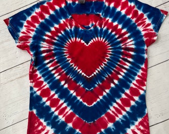 4th of July, Red, White, and Blue Tie Dye Shirt, Adults, and Kids