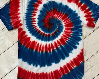 4th of July, Red, White, and Blue Tie Dye Shirt
