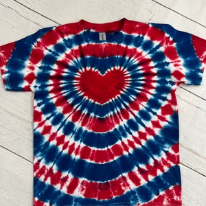 4th of July, Red, white, and blue tie dye shirt, adults, and kids