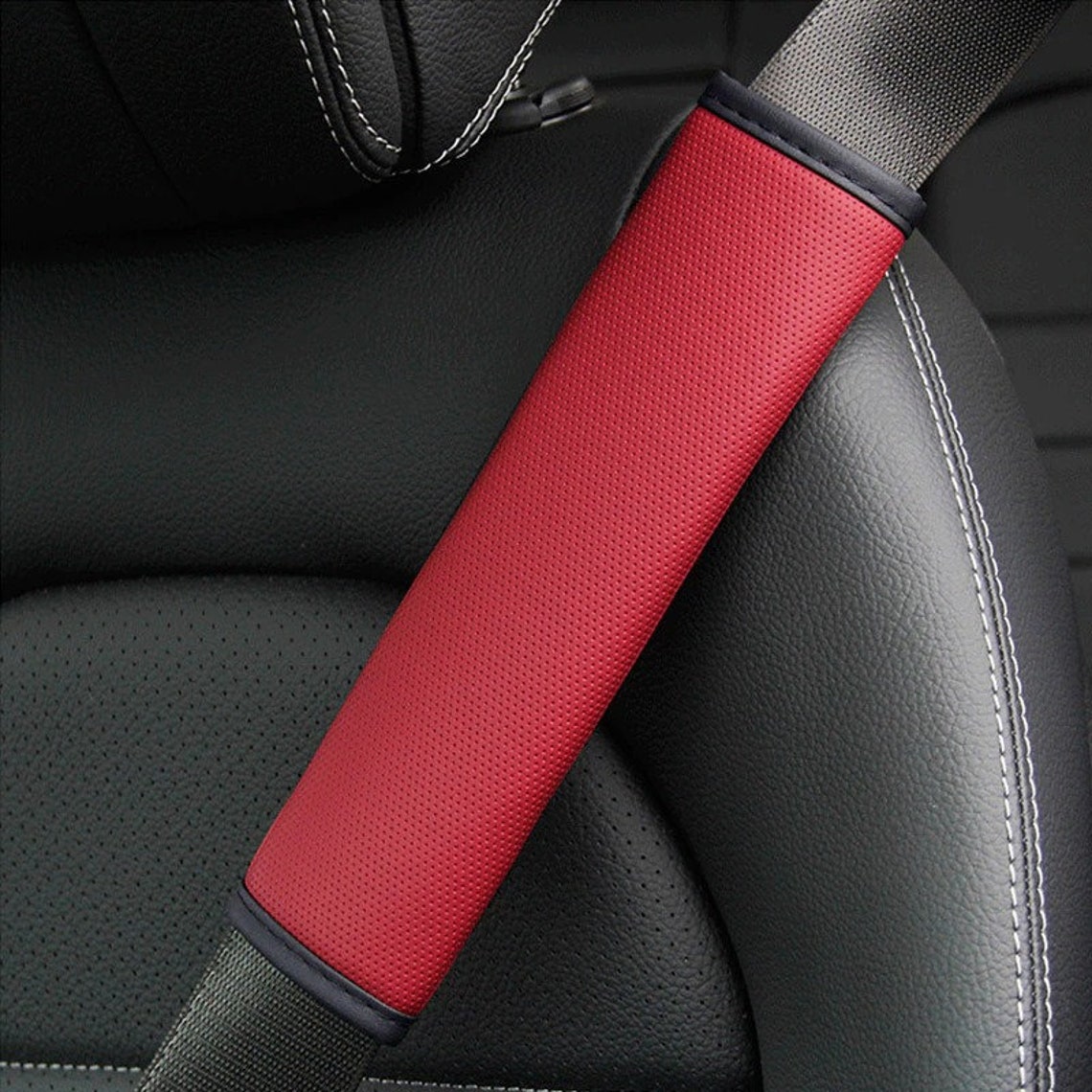 Car accessories seat belt PU Leather Safety Belt Shoulder Etsy