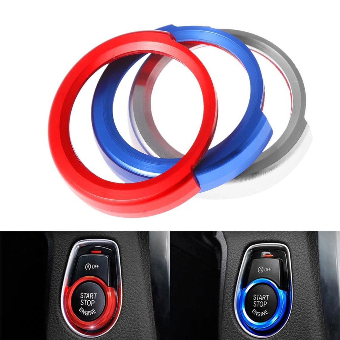 1PC Car Key Start Button Decorative Frame Interior Covers Etsy