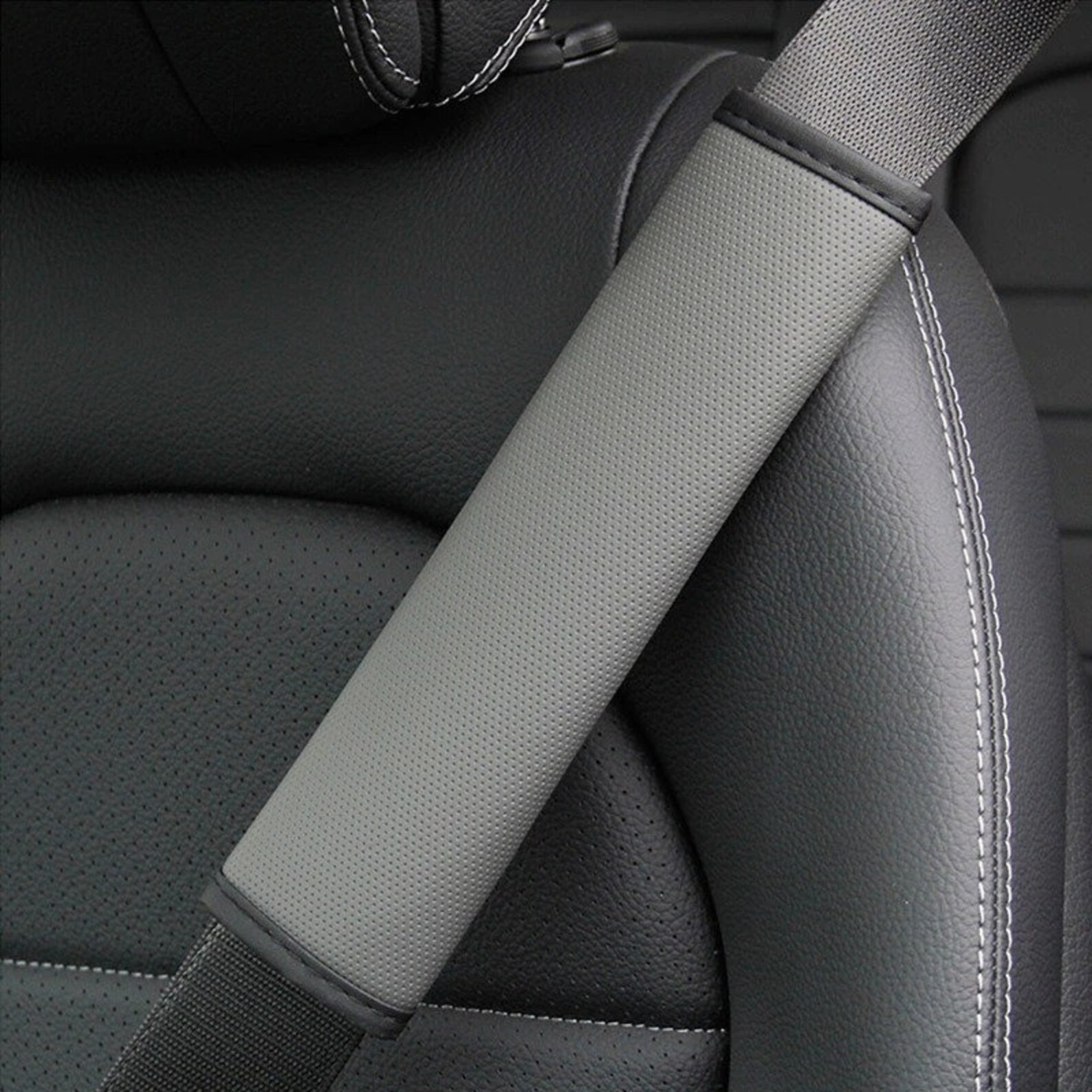 Car accessories seat belt PU Leather Safety Belt Shoulder Etsy