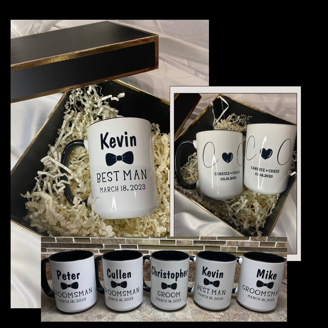 Custom Initial with Name Mug Cup Personalized Coffee Mugs Bachelorette  Party Team Groomsman Cups Wedding Birthday Gifts for Men