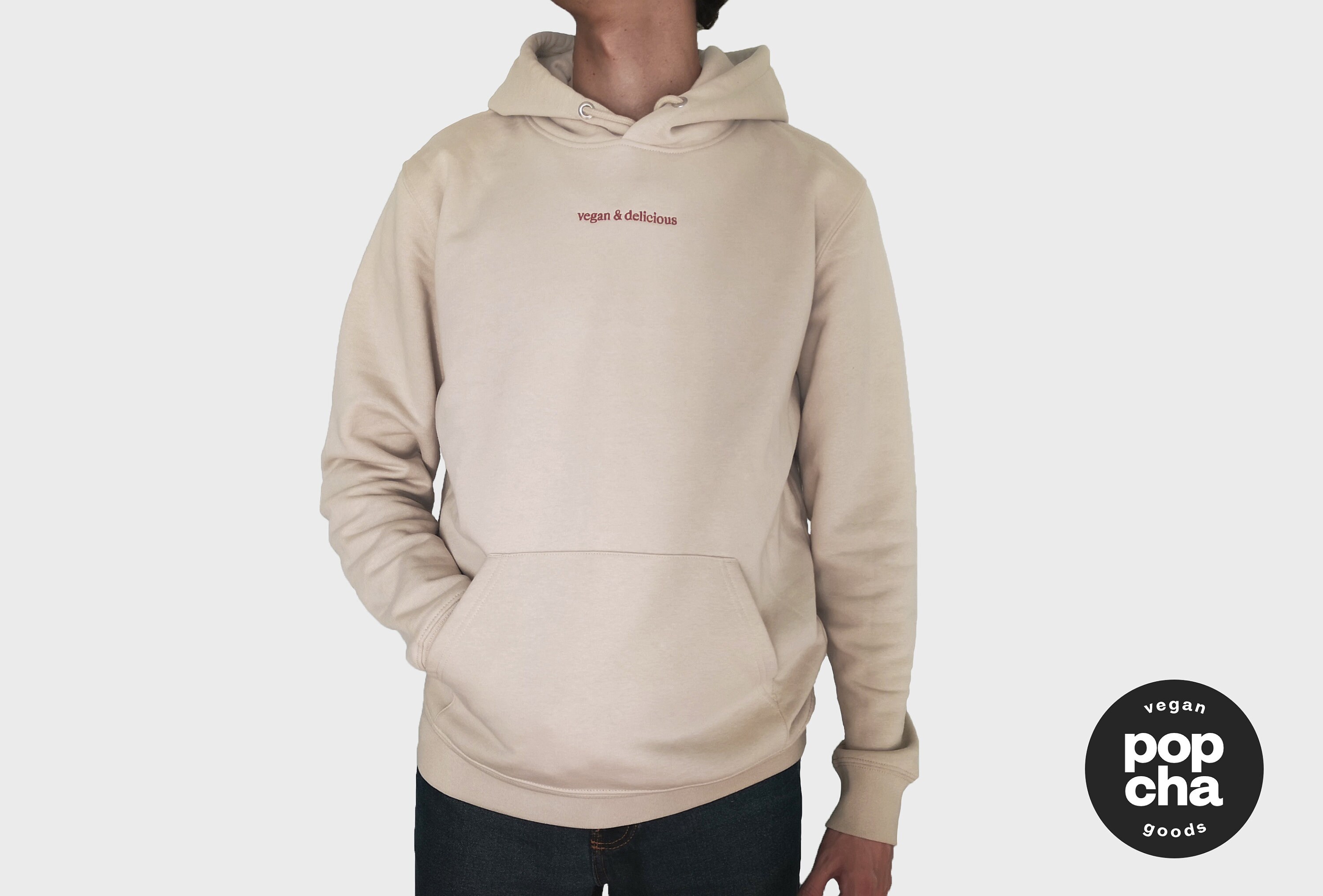 Ecofriendly hoodie with embroidery Vegan & Delicious Etsy