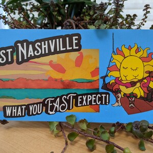 East Nashville Bumper Sticker (blue background)