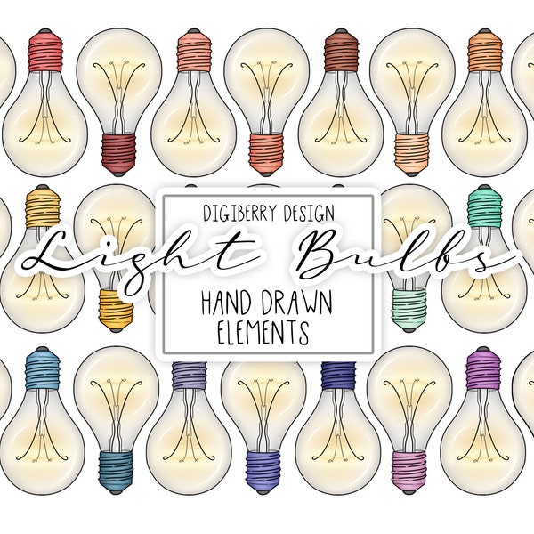 Light Bulbs Energy Utility Hand Drawn Planner Icon Clip Art