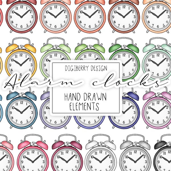 Alarm Clock Appointment Reminder Hand Drawn Planner Icon Clip Art