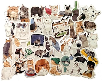 Meme Cat Die-Cut Stickers | Decorative Sticker | Card Making | Journaling | Stationery | Cute Kitty | Scrapbook | Planner