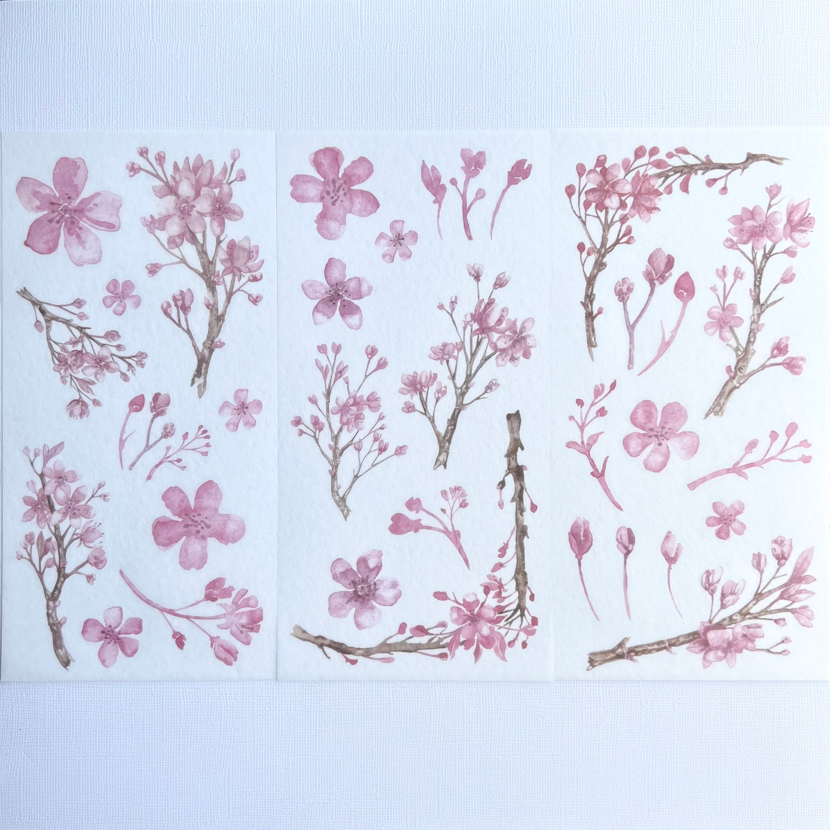 3x Sakura Flowers and Tree Washi Sticker Sheet |washi Sticker Pack ...