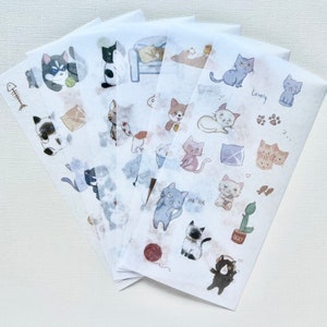 6x Sheets/Pack Cute Cartoon Animal Washi Stickers Sheet | Kawaii Cat | Bullet Journal | Scrapbooking | Dog Stickers | Aesthetic Sticker