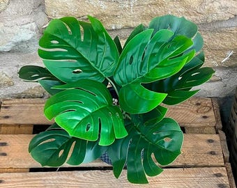 Sztuczna Monstera Bukiet 28 cm z doniczką lub bez