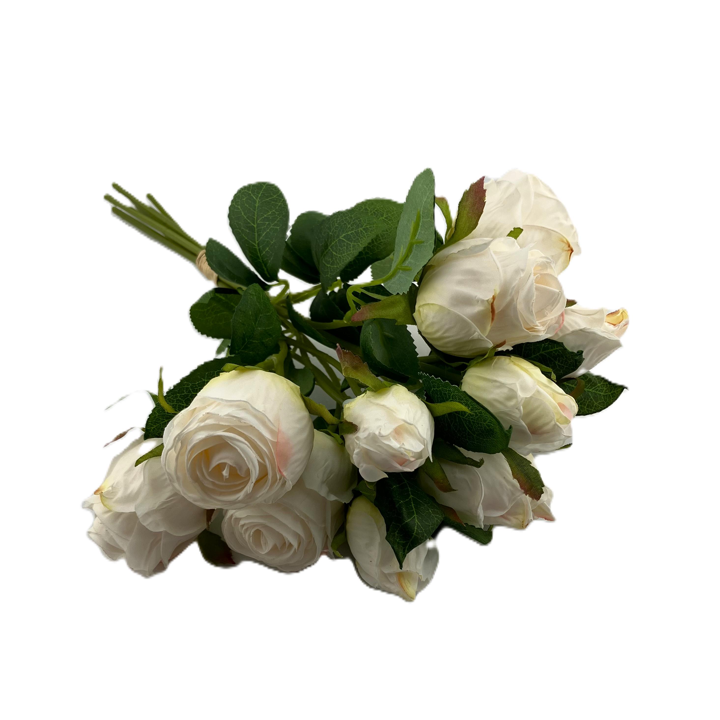White Blush Roses 12 Head White Blush Roses Dry Touch Hand Tie - With or Without Vase - Etsy