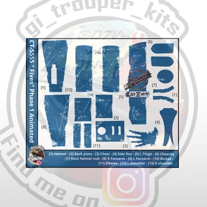1/12 - Kit de calcomanías de agua para figura animada Echo CT-1409 P1