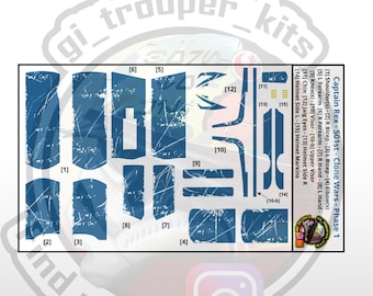 1/12 - Captain Rex Phase 1 Decal Sheet Star Wars Black Series Clone Trooper