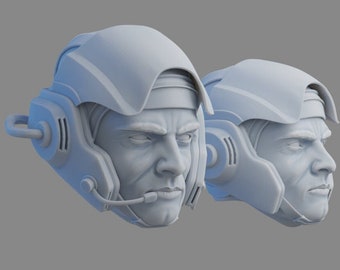 1/12 - A-Wing Pilot & Battlefront Rebel -  Black Series 3D printed helmet