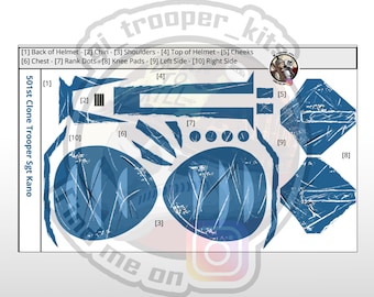 1/12 - Sergeant Kano Decal Sheet Star Wars Black Series Clone Trooper
