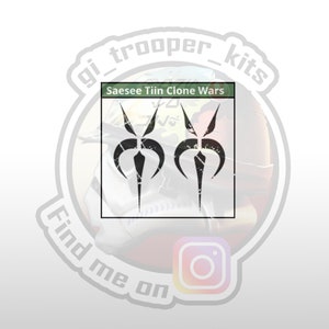 1/12 - Saesee Tiin armour decal Star Wars Black Series figure 6” - STAR WARS Clone Wars