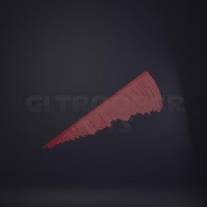 May include: A red, stylized comb with a jagged edge, set against a dark gray background. The comb appears to be floating, with the text "CITRO" partially visible in the background.