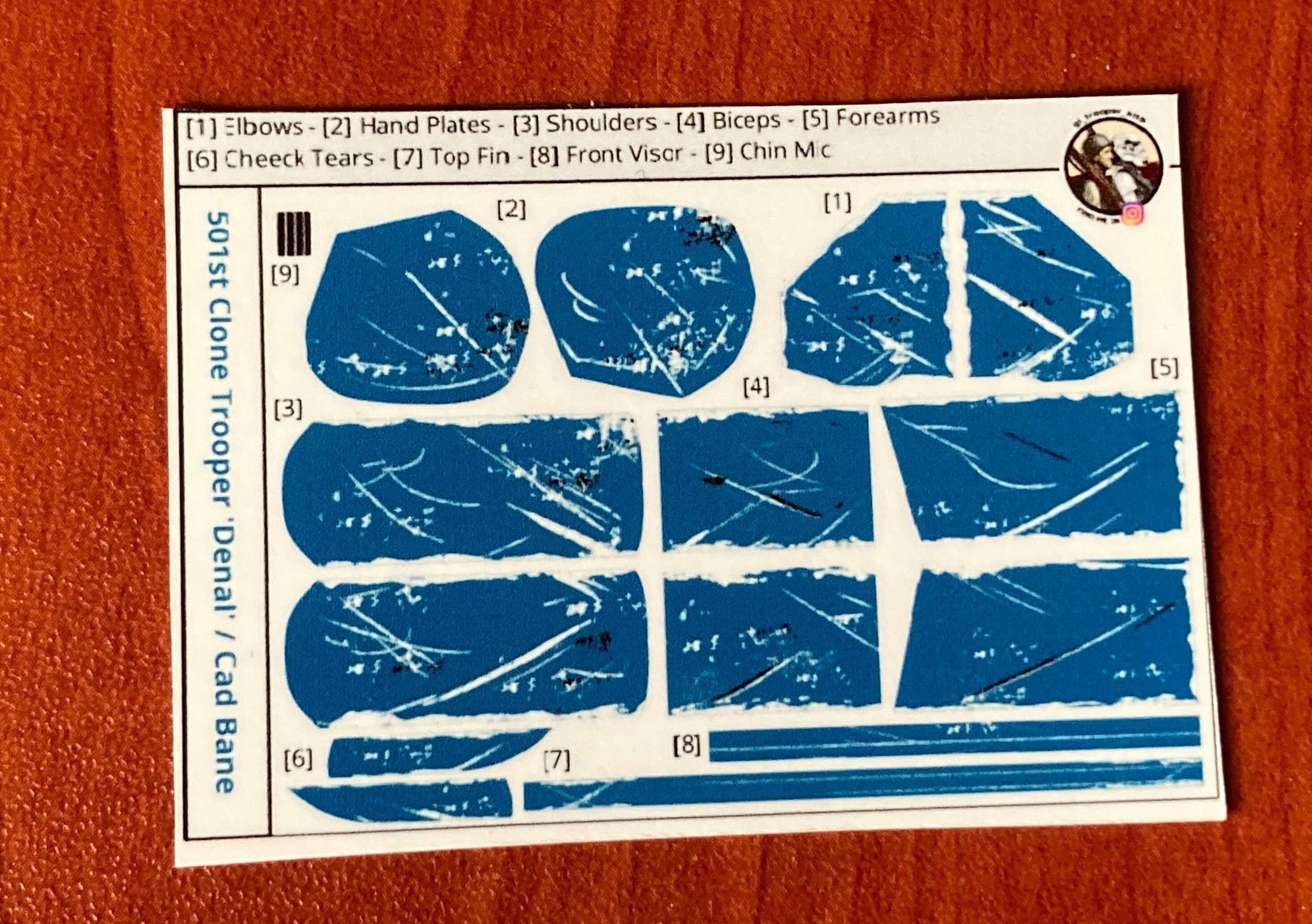 1/12 - Denal / Cad Bane Disguise Decal Sheet Star Wars Black Series ...