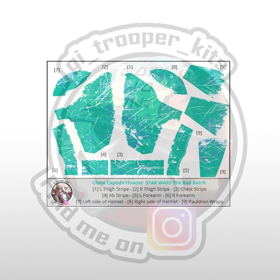 1/12 - Captain Howzer Decal Sheet Star Wars Black Series Clone