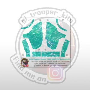 Howzer Face Print 1/12 - Captain Howzer Decal Sheet Star Wars Black Series Clone Trooper ...