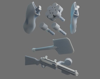 1/12 - Mud Trooper Accessories 'trench raider' 3D Printed parts