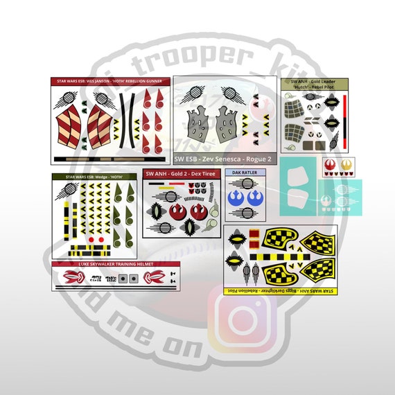 Rebel Pilot Helmet waterslide decals 1/12