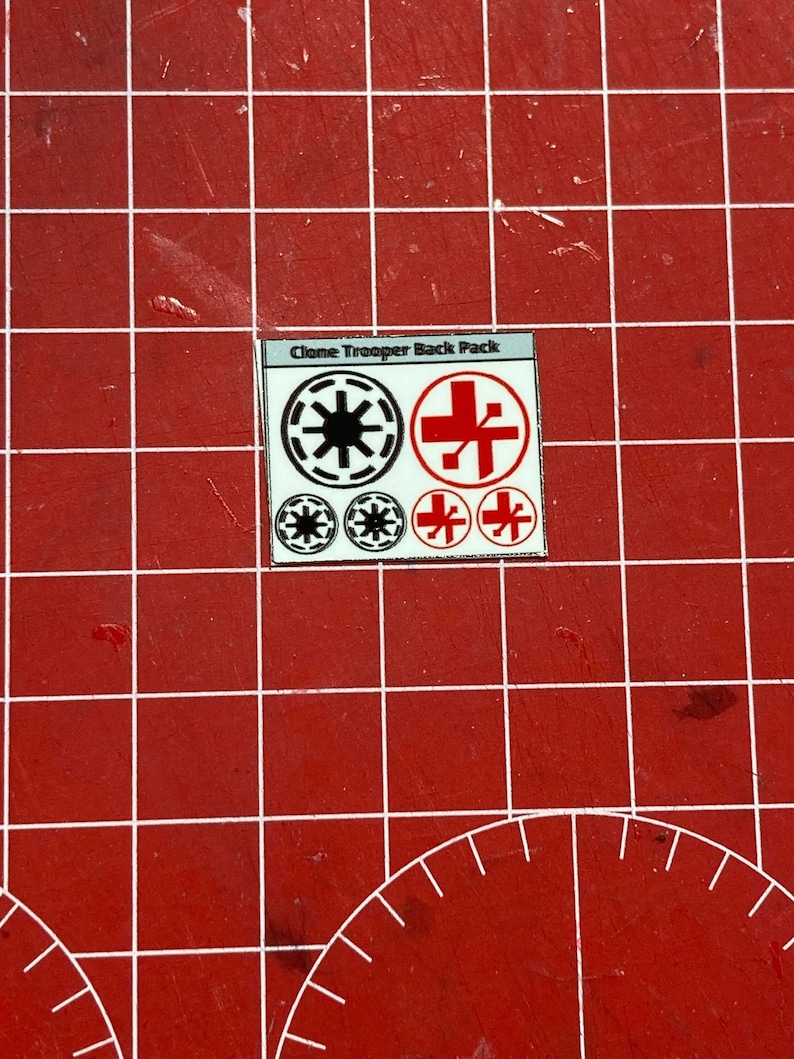 1/12 Clone Trooper Backpack Waterslide Decal Etsy