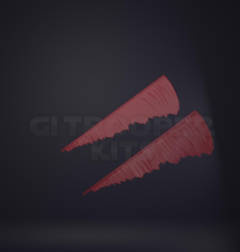 May include: Two red, stylized, blade-shaped objects with a jagged edge, set against a dark gray background. The text "CITROOPER KIT" is visible in the background. The objects appear to be digitally rendered.