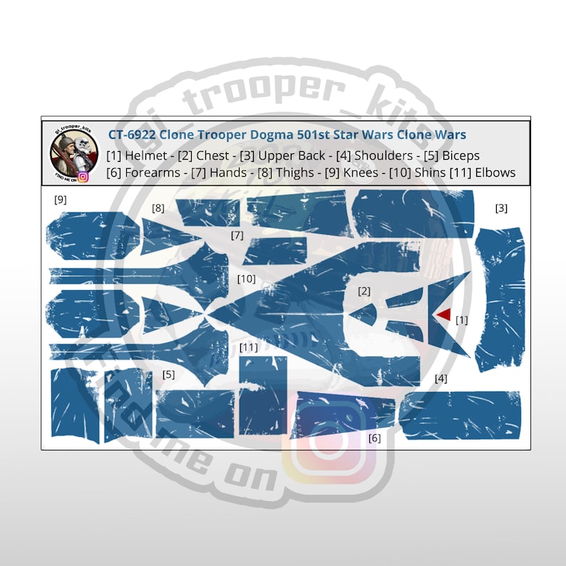 1/12 Dogma Clone Trooper Waterslide Decal Sheet Star Wars Etsy Canada