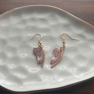 Cat Earrings With/ Sterling Silver Hardware