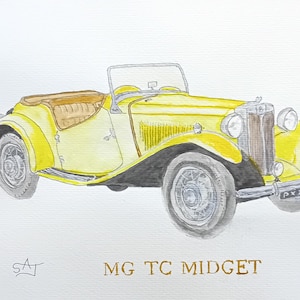 MG Midget - original water colour