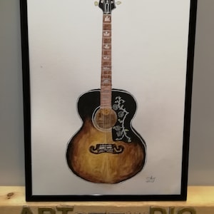 Chitarra Gibson SJ-200 - acquerello originale