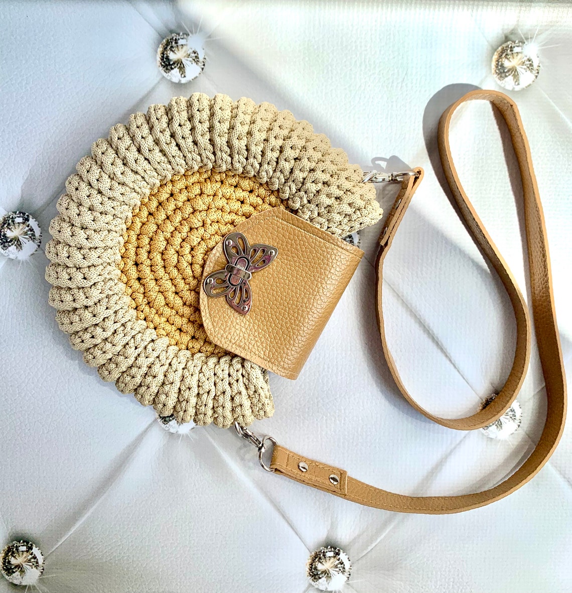 OREO bag summer bags round bag round crocheted bag Etsy