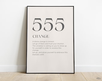 555 Angel Number - Printable Digital Print