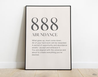 888 Angel Number - Printable Digital Art