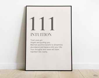 111 Angel Number - Printable Digital Print