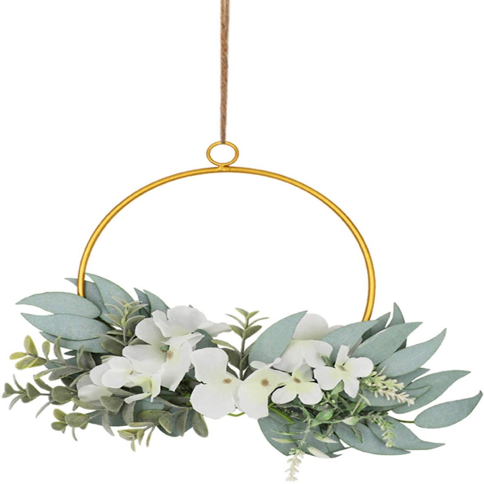 Artificial Flower Hoop Wreath Set of 3 Hydrangea Flowers flower Wreath